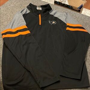 Flyers Black and Gray Quarter-Zip Pullover